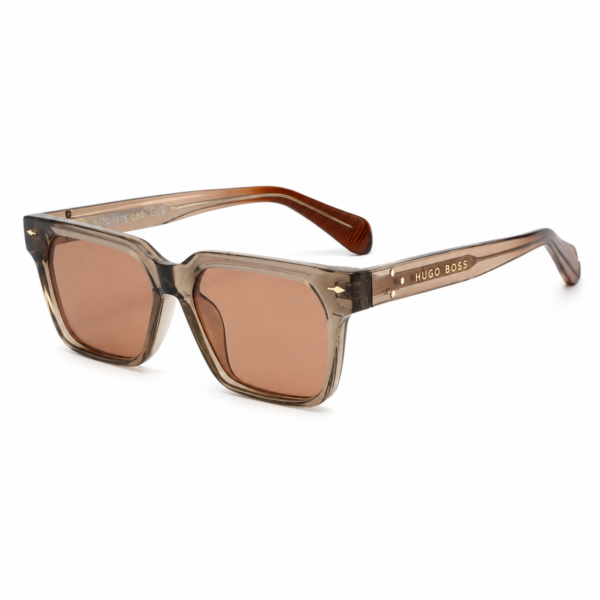Hugo Boss KK66-14 | Transparent Brown Rectangular Sunglasses Brown Lens