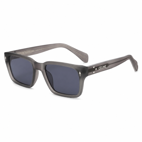 Celine KK66-9 | Transparent Grey Rectangular Sunglasses Dark Blue Lens