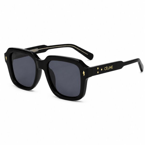 Celine KK66-5 | Black Oversized Sunglasses Dark Blue Lens