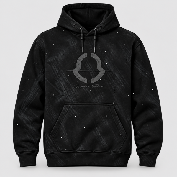 Moncler Black Distressed Vintage Hoodie