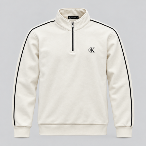 CK Quarter-Zip White Sweatshirt